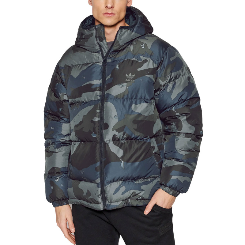 ADIDAS Originals Down Camo Puffer Jacket Navy/Grey