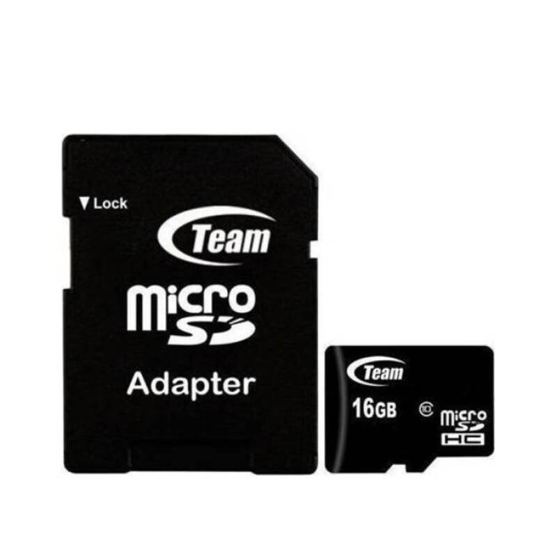 MicroSDHC, карта памет TEAMGROUP, клас 10, адаптер, 16GB