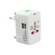 Преходник за пътуване, универсален UK, EU, US, AU, 2xUSB, 220VAC, 6A