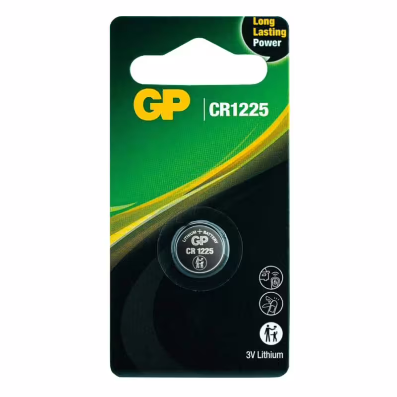 Литиева, плоска батерия GP, 3VDC, CR1225, DL1225