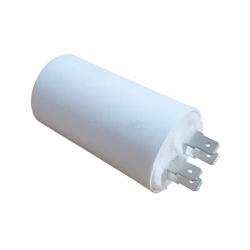 Работен кондензатор CBB60-1B, 450VAC, 1uF, 4 кабелни обувки, Ф25x55mm