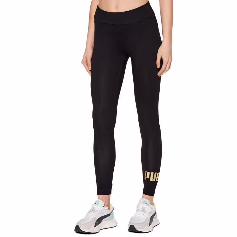 PUMA Essentials+ Metallic Logo Leggings Black