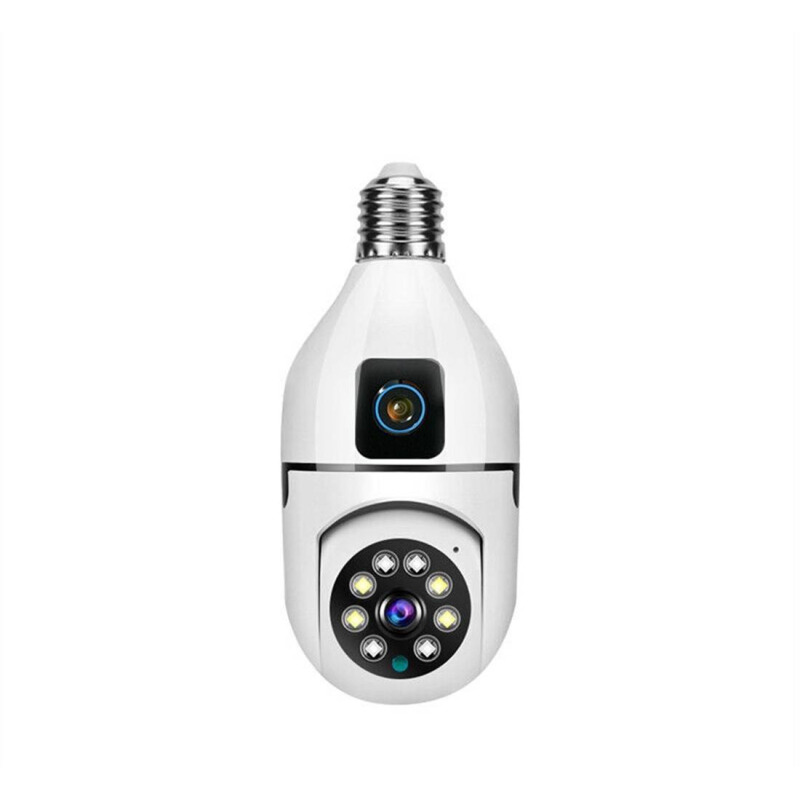Куполна камера, видео и аудио наблюдение, двойна, въртяща, E27, Wi-Fi, 6MP, 1080p, ICSEE