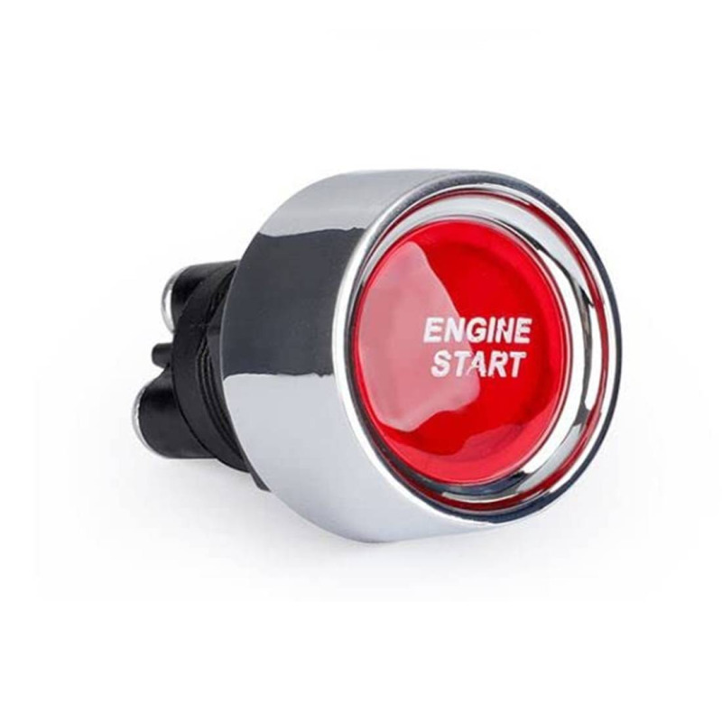 Бутон за стартер Start, незадържащ, НО, червен, светещ, 12VDC, 30A, Ф22mm