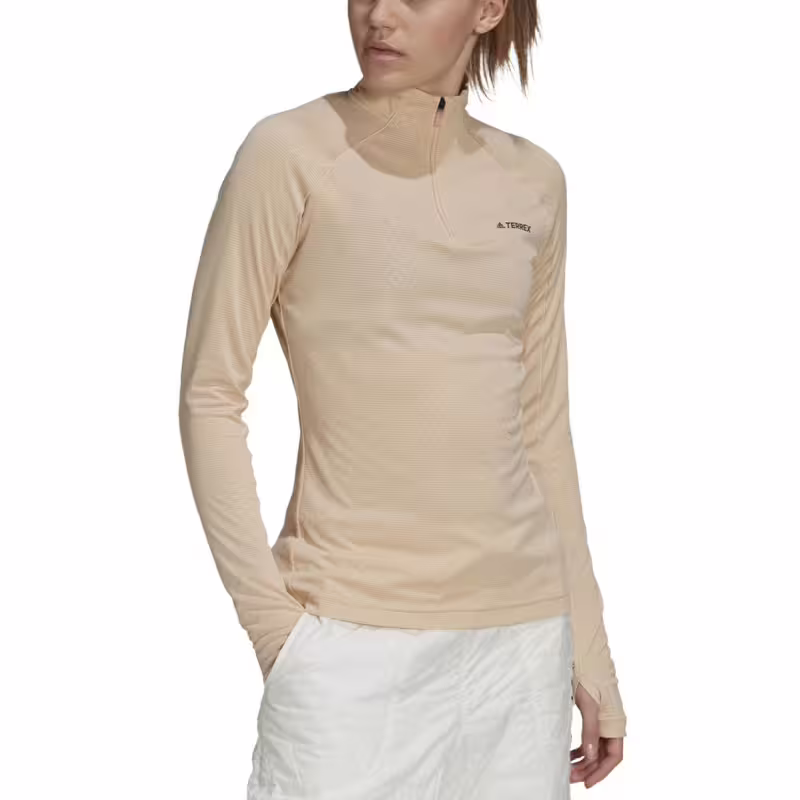 ADIDAS Terrex Tracerocker 1/2 Zip Long Sleeve Tee Beige