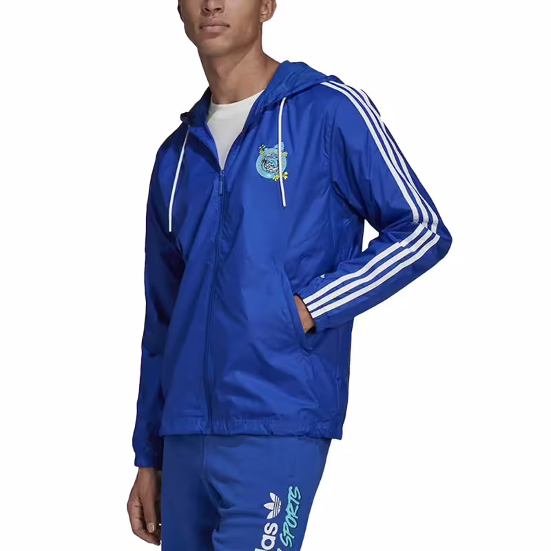 ADIDAS Originals Graphic Stoked Fish Windbreaker Blue