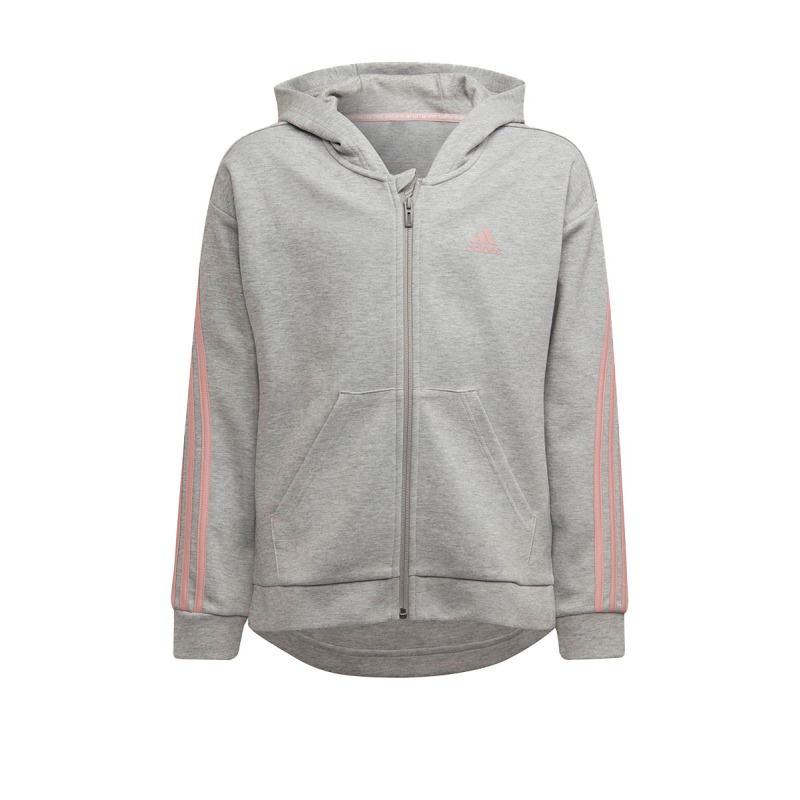 ADIDAS Sportswear 3-Stripes Full-Zip Hoodie Grey