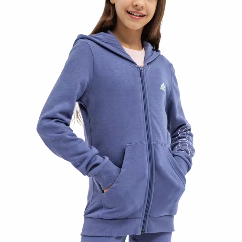 ADIDAS Sportswear Linear Logo Full-Zip Hoodie Purple