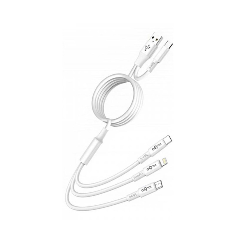 Кабел универсален S-665, силиконов, USB-A(м), USB-C(м), MICRO USB(м), Apple lightining(м) 1m