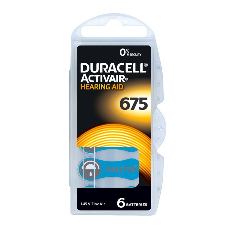 Цинкова въздушна батерия Duracell, за слухов апарат, 1,45VDC, PR44, (ZA675)