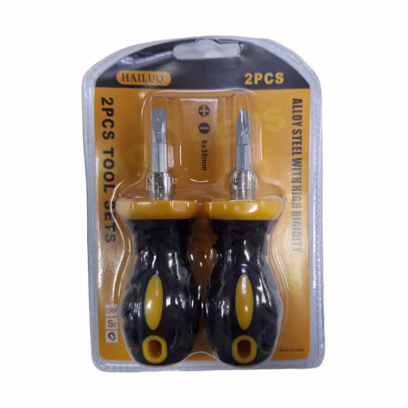 Отвертки комбинирани 2в1, къси, 2бр, 6x38mm