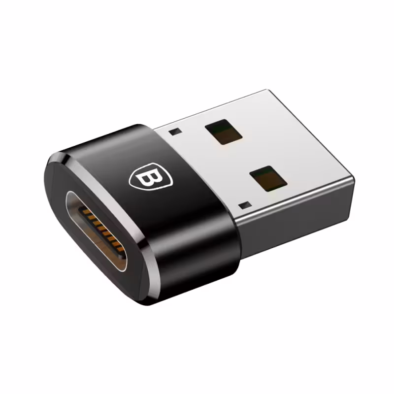 Преходник Baseus Mini, Type-C F към USB, OTG, Черен - 40399
