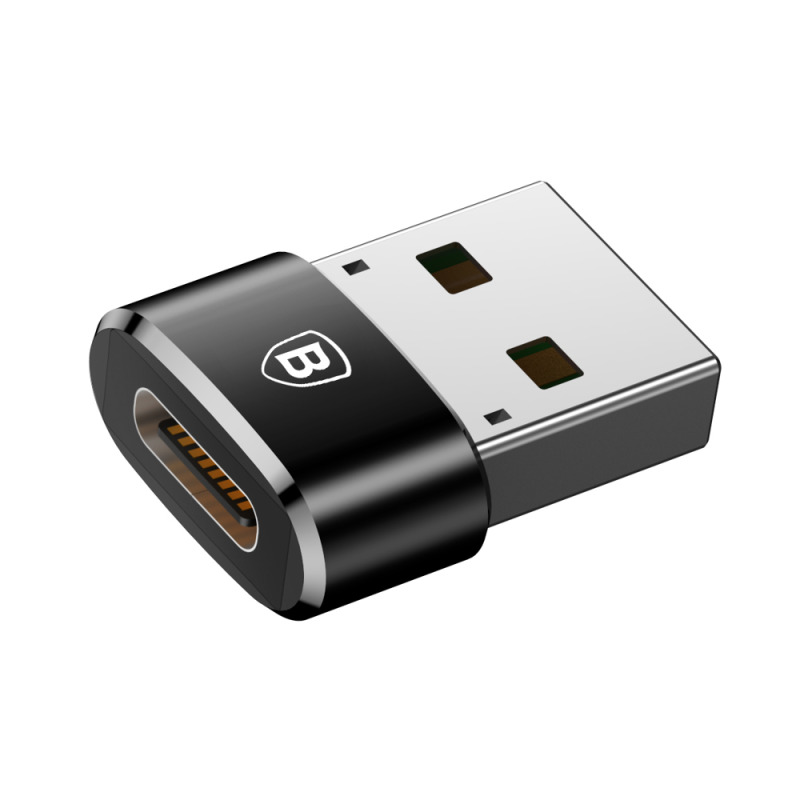Преходник Baseus Mini, Type-C F към USB, OTG, Черен - 40399