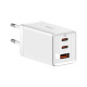 Мрежово зарядно устройство Baseus GaN5 Pro Fast, 65W, С PD кабел, Бял - 40410