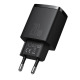 Мрежово зарядно устройство Baseus Compact, 20W, 1 x Type-C F, 1 x USB F, Черен - 40415