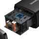Мрежово зарядно устройство Baseus Compact, 20W, 1 x Type-C F, 1 x USB F, Черен - 40415