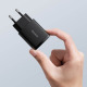 Мрежово зарядно устройство Baseus Compact, 20W, 1 x Type-C F, 1 x USB F, Черен - 40415
