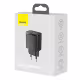 Мрежово зарядно устройство Baseus Cube Fast Charger OS, 20W, 1 x Type-C F, 1 x USB F, Черен - 40406