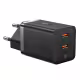 Мрежово зарядно устройство Baseus GaN5 Pro Fast Charger, 40W, 2 x Type-C F, Черен - 40408