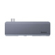 USB хъб Baseus Harmonica, 5 Порта, Type-C към 2xUSB 3.0, PD, TF, Micro SD, Сив - 12078