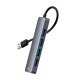 USB хъб Baseus UltraJoy, 4 Порта, USB към 4xUSB 3.0, 0.15m, Сив - 12072
