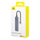 Докинг станция Baseus UltraJoy, 6 порта, Type-C към 2xUSB 3.0, USB 2.0, Type-C, PD, HDMI, RJ45, Сив - 12070