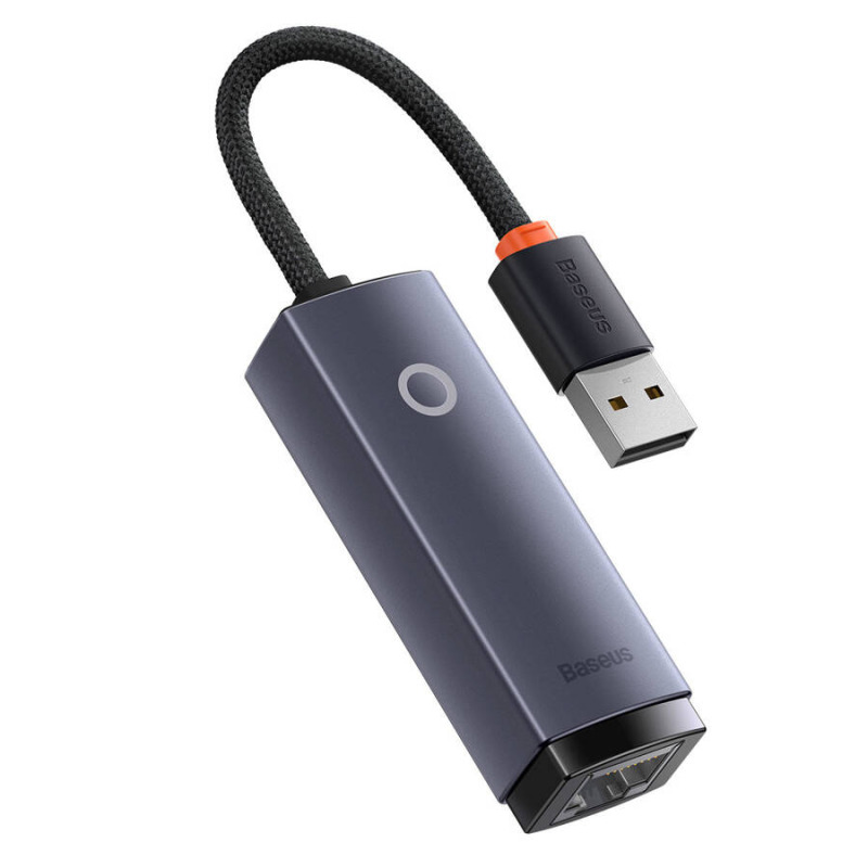 Мрежов адаптер Baseus Lite, USB към RJ45, 100Mbps, Сив - 40390
