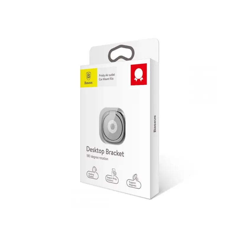 Универсална стойка за телефон Baseus Privity, Пръстен, Черен - 17794