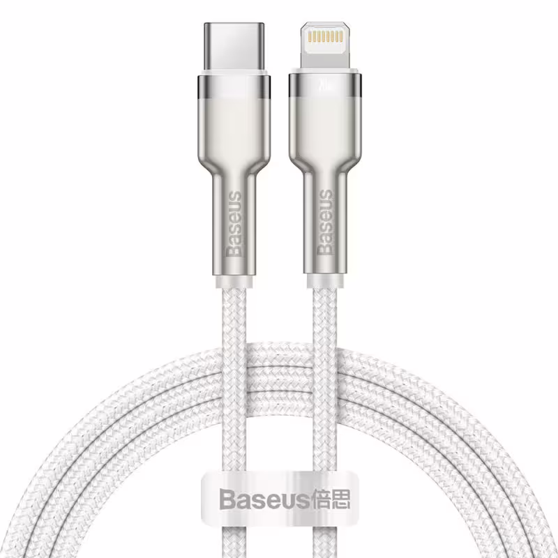 Кабел за данни Baseus Cafule, Type-C - Lightning, 20W, 1.0m, Бял - 40476