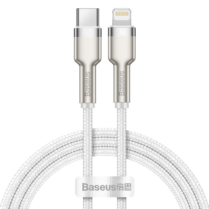 Кабел за данни Baseus Cafule, Type-C - Lightning, 20W, 1.0m, Бял - 40476