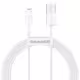 Кабел за данни Baseus Superior, Lightning, 1.5m, Бял - 40471