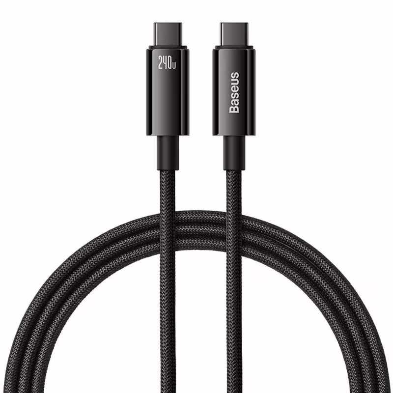 Кабел за данни Baseus Tungsten Gold, Type-C - Type-C, 240W, 2.0m, Черен - 40456