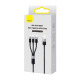 Кабел за зареждане Baseus StarSpeed, 3 в 1, Micro USB, Lightning, Type-C, 1.2m, Черен - 40491