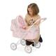 Детска количка за кукли "Емма" в розово и сиво