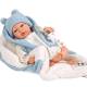 Кукла-бебе Мартин с пухено одеяло в синьо - 40 см