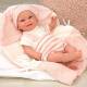 Усмихната кукла-бебе Роса в розово с аксесоари - 35 см, реално тегло