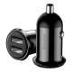 Зарядно устройство за кола Baseus Grain Pro, 4.8A, 2 x USB, Черен - 40509