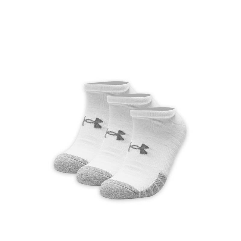 UNDER ARMOUR 3-Packs Heatgear No Show Socks White