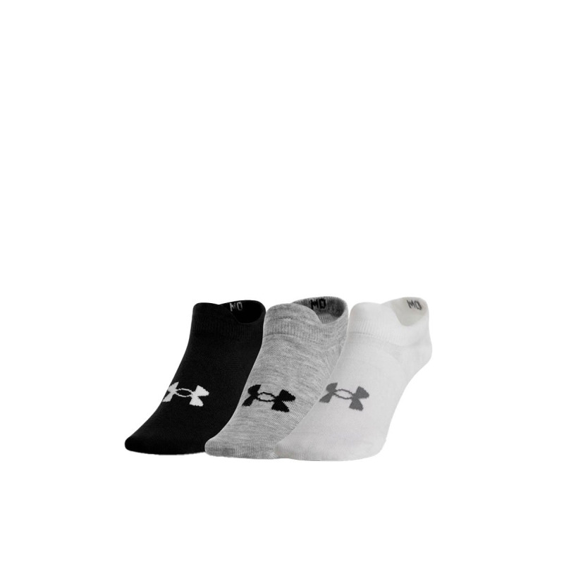 UNDER ARMOUR 3-Packs Essential Ultra Low Cut Socks Black/Grey/White