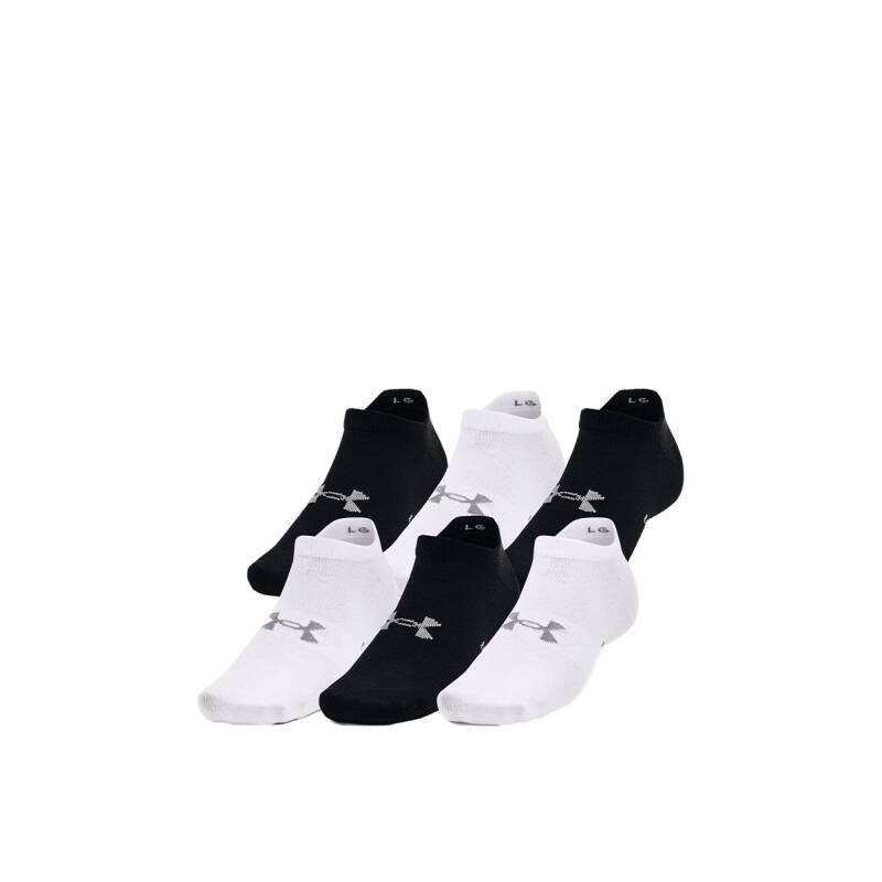 UNDER ARMOUR 6-Packs Essential No Show Socks Black/White