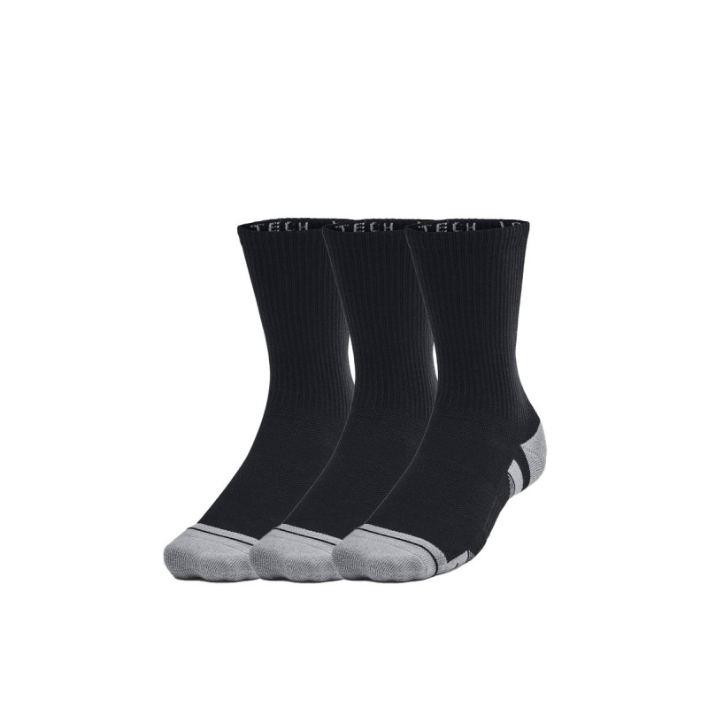 UNDER ARMOUR 3-Packs Performance Tech Crew Socks Black/Grey