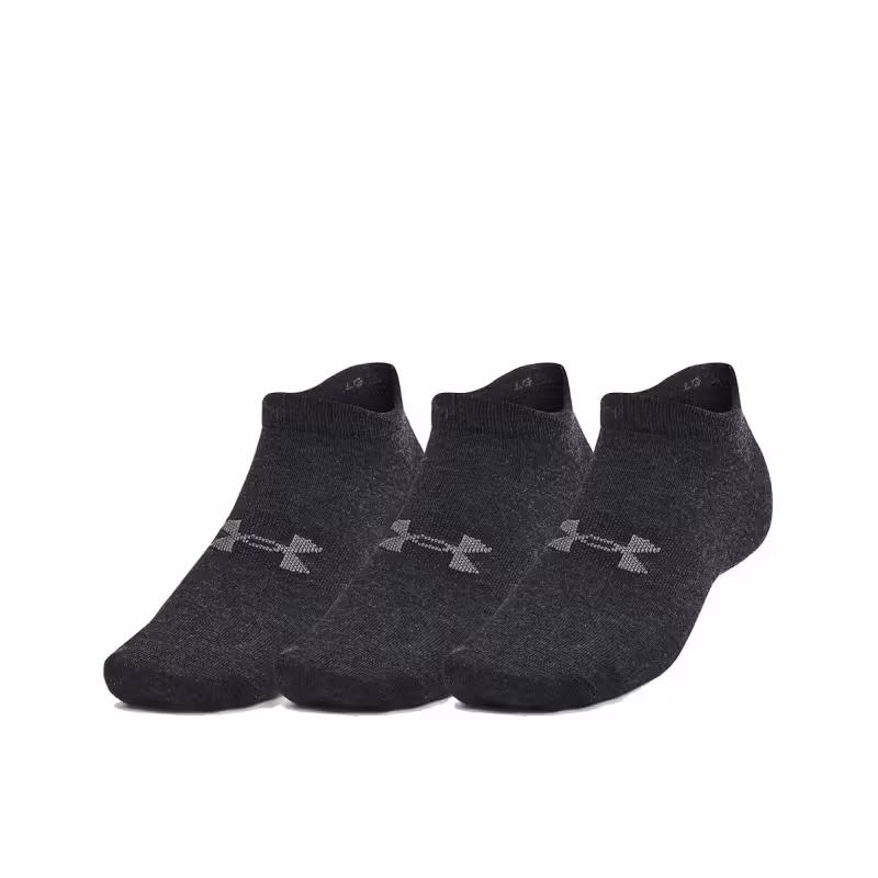 UNDER ARMOUR 3-pack Essential No Show Socks Graphite