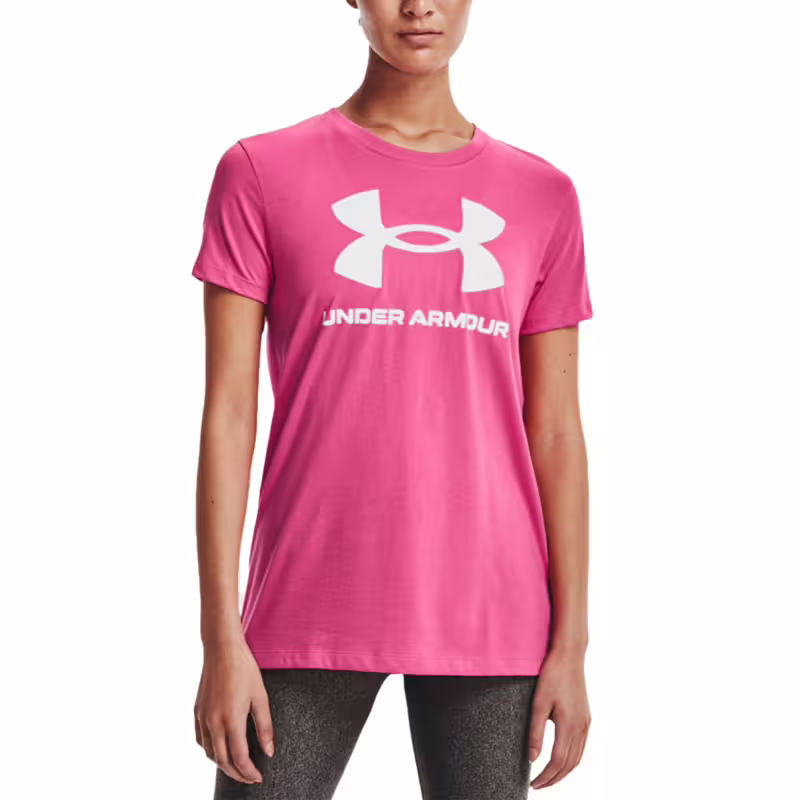 UNDER ARMOUR Sportstyle Logo Tee Pink/White