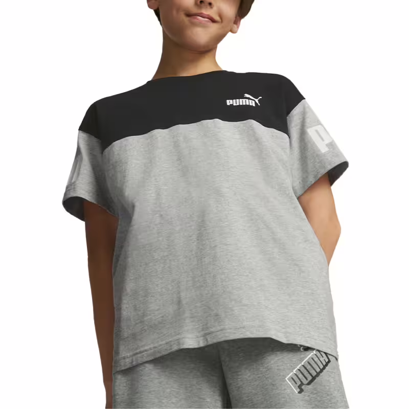 PUMA Power Colorblock Tee Grey/Black