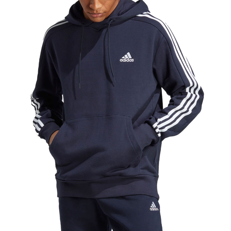 ADIDAS Essentials French Terry 3-Stripes Hoodie Blue