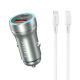 Зарядно устройство за кола Earldom ES-CC29, 30W, USB QC3.0, PD, С Lightning - PD кабел, Сребрист - 40352