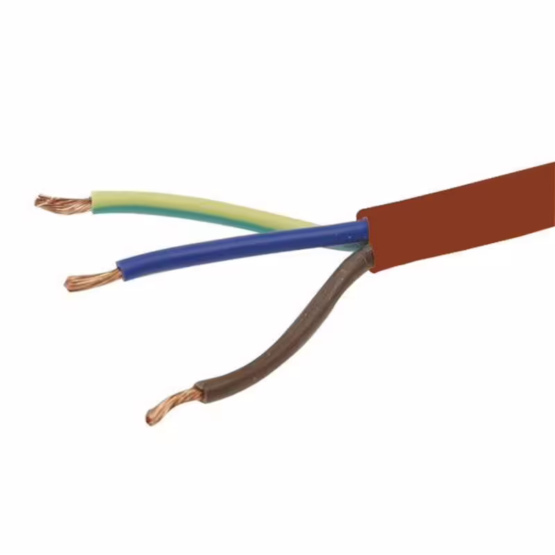 Кабел трижилен, захранващ, кръгъл, мрежови, кафяв, ШВПС-Б, 3x1mm2