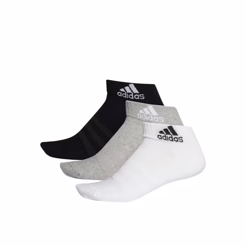 ADIDAS 3-Packs Cushioned Ankle Socks Black/Grey/White