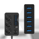 Разклонител Earldom ES-SC07, 3 гнезда, CEE 7/3, 6 х USB, 2м., Черен - 40378
