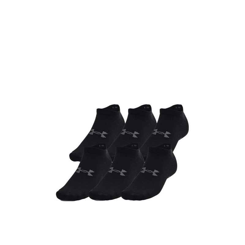 UNDER ARMOUR 6-Packs Essential No Show Socks Black